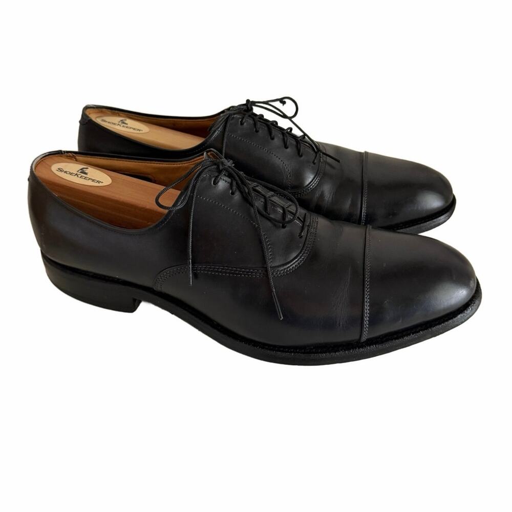 Vintage Allen Edmonds Park Avenue 9.5D Black Leather Shoes Cap Toe Oxfords 5615
